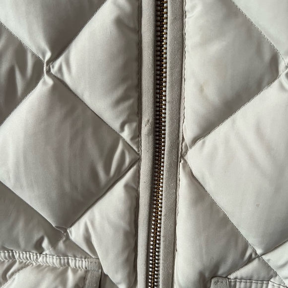J. Crew Off-White Puffer Vest with Gold-Tone Zipper - Picture 3 of 7